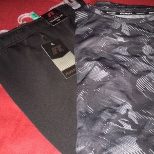 Russell slim fit pants and tee